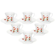 Serwisy do kawy i herbaty - Serwis kawowy porcelanowy DOMOTTI Poppies 6 osób (12 elementów) - miniaturka - grafika 1