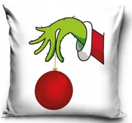 Pozostałe akcesoria świąteczne - Poszewka na poduszkę 40x40 jasiek świąteczna Grinch bombka - miniaturka - grafika 1