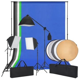 vidaXL Zestaw studyjny  Studio fotograficzne z softbox tłami i blendą fotograficzną 190213 - Inne akcesoria studyjne - miniaturka - grafika 2