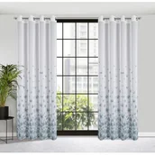 Zasłony - Zasłona ANDREA 140 x 250 cm przelotki biało-turkusowy - miniaturka - grafika 1