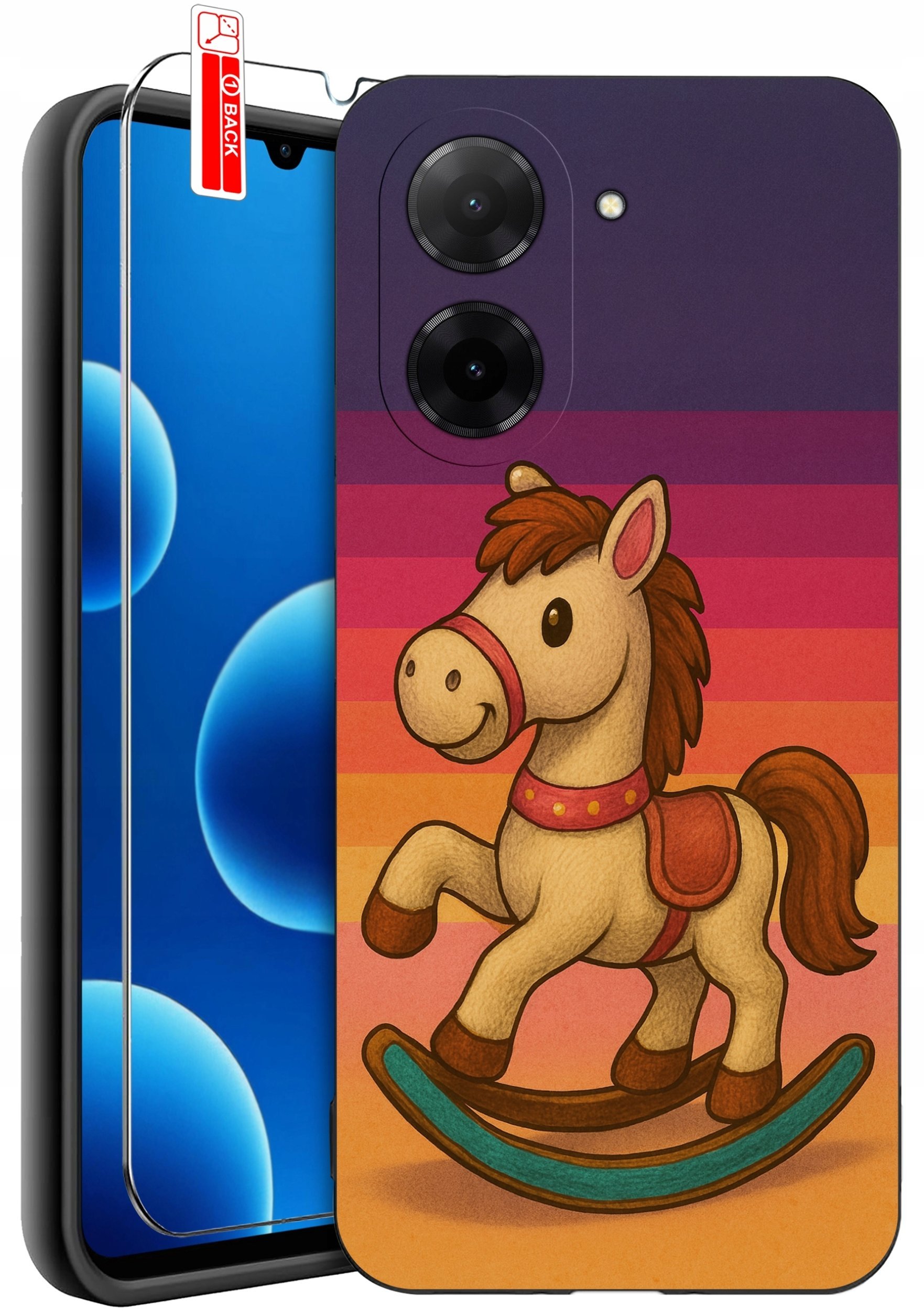 ETUI do Xiaomi Redmi A5 WZORY SILIKONOWE MATT CASE + SZKŁO 9H