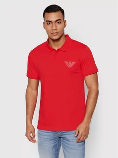 Koszulki męskie - Emporio Armani Polo 211854 2R472 00173 Czerwony Regular Fit - grafika 1