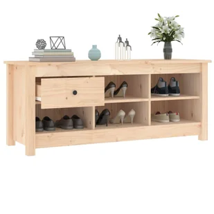 Lumarko Szafka na buty, 110x38x45,5 cm, lite drewno sosnowe - Szafki na buty - miniaturka - grafika 9