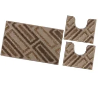 Dywaniki łazienkowe - Zestaw 3 Dywaników Mata łazienkowa Nowoczesny Miękki Absorbent Antypoślizgowy Zmywalny Brązowy - miniaturka - grafika 1