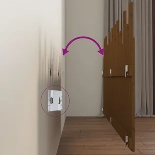 Wezgłowie łóżka, miodowy brąz, 204x3x80 cm, lite drewno sosnowe Lumarko - Inne meble do sypialni - miniaturka - grafika 7