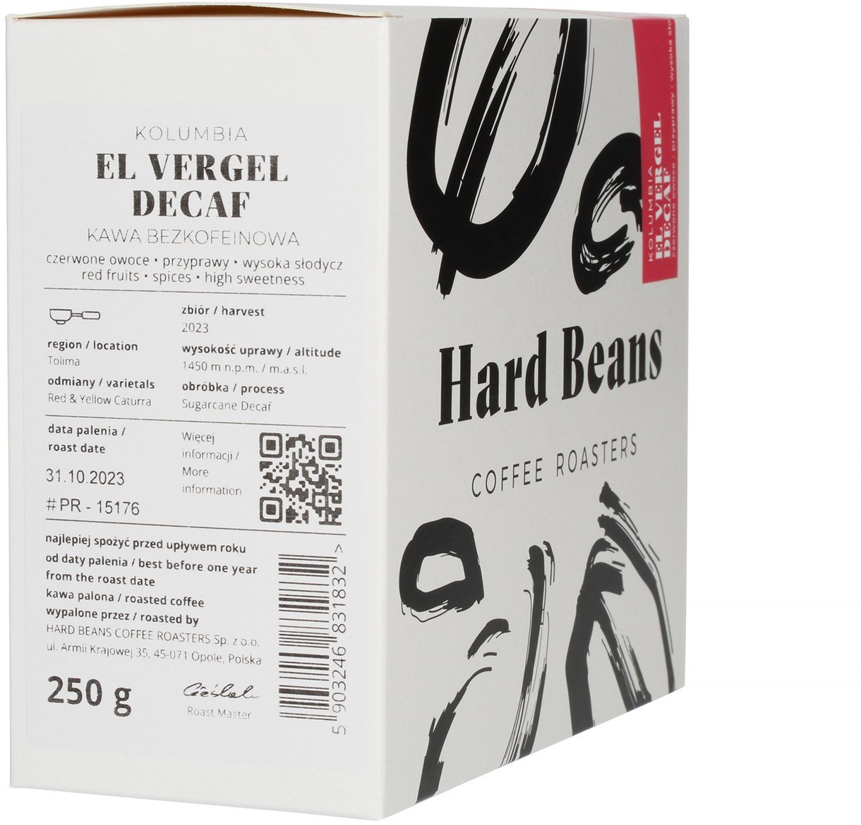 Kawa ziarnista Qualia Caffe Kawa ziarnista Kolumbia El Vergel Decaf 250g - bezkofeinowa