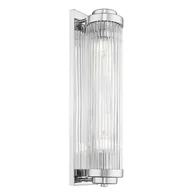 Lampy ścienne - Szklana Lampa ścienna Sergio do sypialni kryształki kinkiet srebrny - miniaturka - grafika 1
