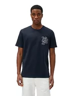 Koszulki męskie - Koton Varsity Embroidered Crew Neck Short Sleeve T-Shirt męski, Granatowy (704), M - miniaturka - grafika 1