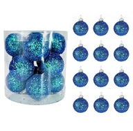 Bombki - BOMBKI CHOINKOWE PLASTIKOWE NIEBIESKIE BROKATOWE Z EFEKTEM KAMELEONA 40 MM ZESTAW 12 SZT BOMBKI I OZDOBY CHOINKOWE - miniaturka - grafika 1