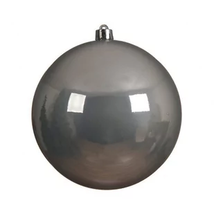 Duża Bombka plastikowa na choinkę szara połyskowa 14cm - Bombki - miniaturka - grafika 1