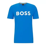 Koszulki męskie - BOSS T-shirt męski, Open Blue465, L - miniaturka - grafika 1