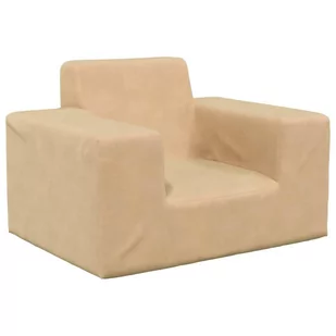 Lumarko Sofa dziecięca, kremowa, miękki plusz - Sofy i kanapy - miniaturka - grafika 3