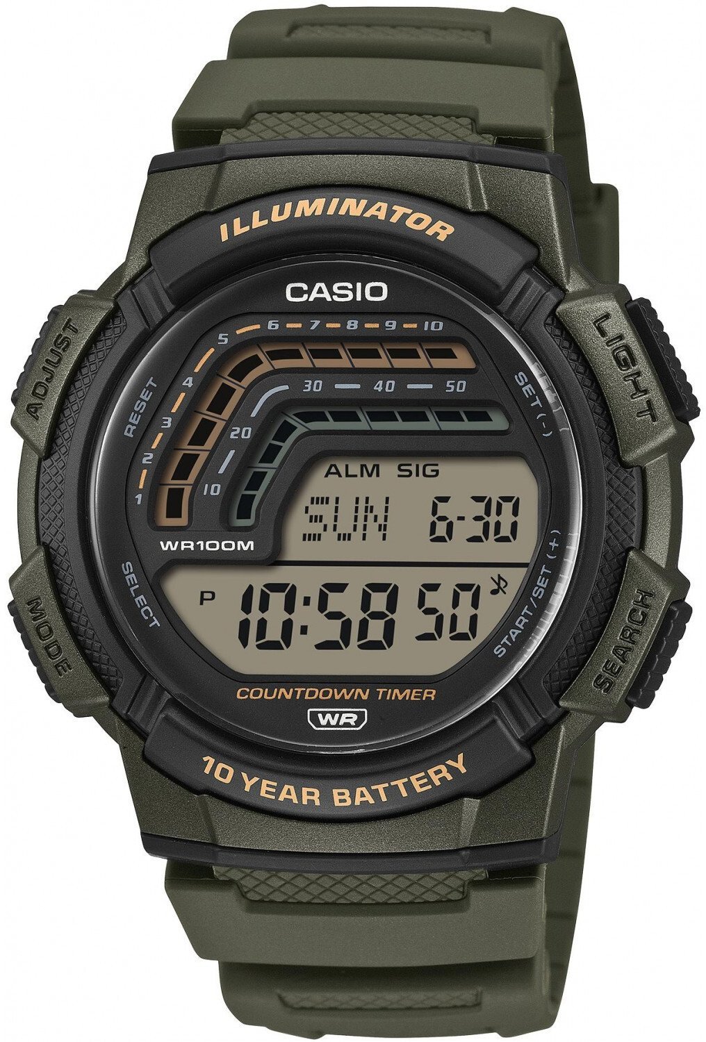 Zegarek męski Casio WS-1800-3AVEF zielony