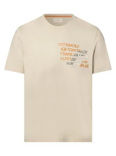 Tom Tailor - T-shirt męski, beżowy - Koszulki męskie - miniaturka - grafika 1