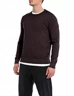 Swetry męskie - Replay sweter męski, 278 Plum, S - miniaturka - grafika 1