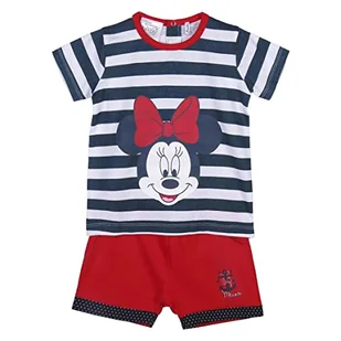 CERDÁ LIFE'S LITTLE MOMENTS Zestaw 2-częściowy garnitur dziewczęcy (t-shirt + szorty) | ze 100% bawełny z nadrukiem Minnie Mouse - oficjalna licencja Disney, czerwony, normalny, czerwony, jeden - Spodenki damskie - miniaturka - grafika 1