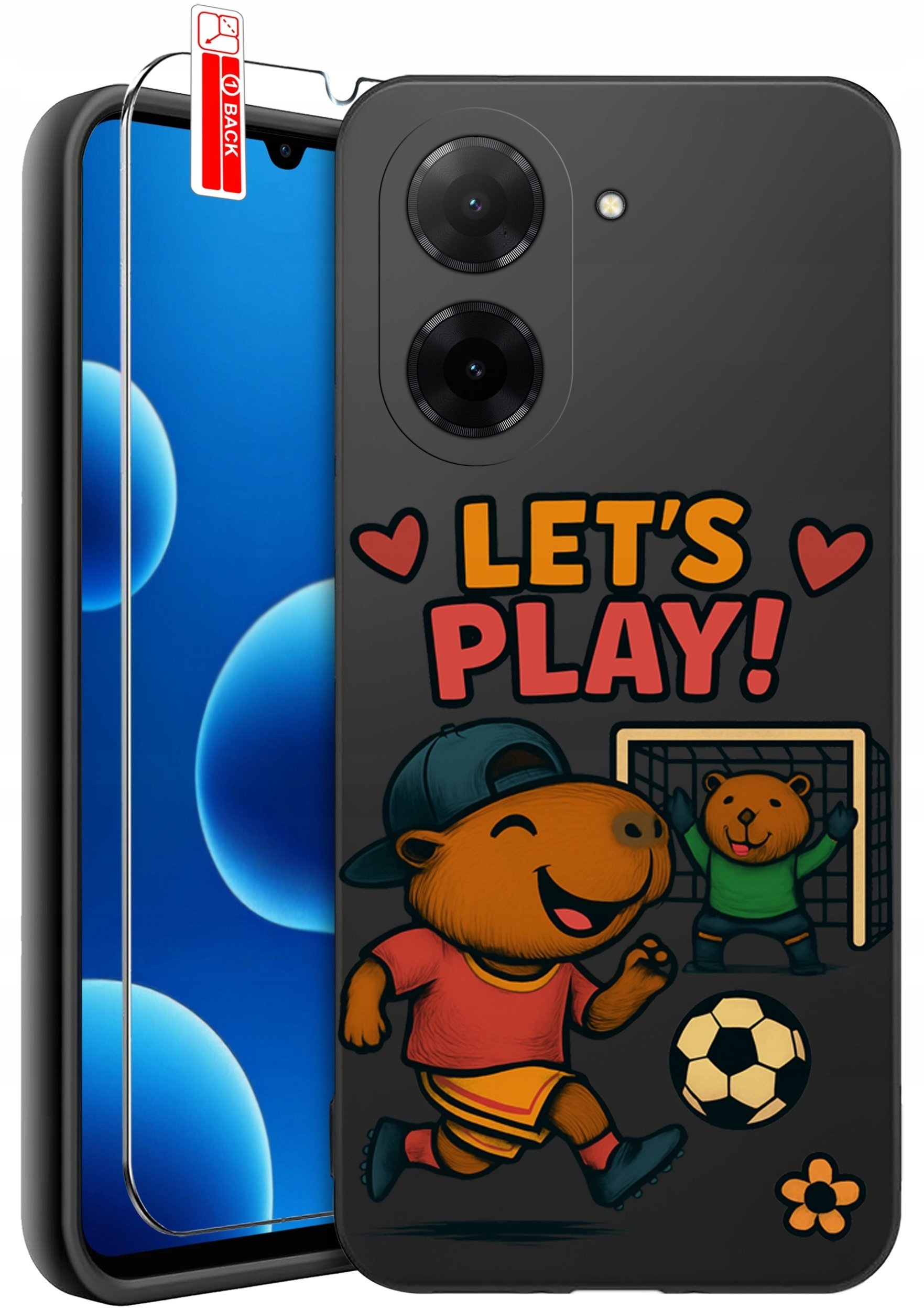 ETUI do Xiaomi Redmi A5 WZORY SILIKONOWE MATT CASE + SZKŁO 9H