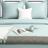 Pościel - Zielona Szałwiowa Pościel Ruffy 100% Bawełna 160x200 +2 Poszewki z Falbanką - miniaturka - grafika 1