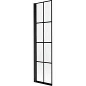 Parawany nawannowe - Mexen Mist parawan nawannowy 1-skrzydłowy lewy 50 x 150 cm, czarna kratka, czarny - 8A9-050-001-70-77-L - miniaturka - grafika 1