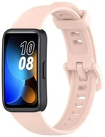 Akcesoria do smartwatchy - Bizon Pasek Strap Watch Silicone do Huawei Band 9 / Band 8, różowy - miniaturka - grafika 1