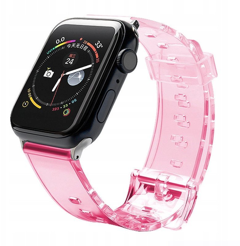 Pasek silikonowy bransoleta bransoletka Strap Light do zegarka Apple Watch 42 / 44 mm - czerwony