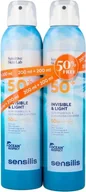 Balsamy i kremy do opalania - Spray przeciwsłoneczny Sensilis Body Spray Invisible & Light SPF 50+ 2 x 200 ml - miniaturka - grafika 1