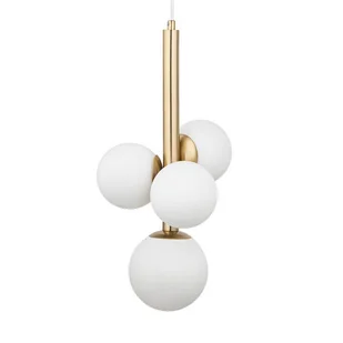 Lampa wisząca Perla 40780 Sigma zwis kula metalowa biała złota - Lampy sufitowe - miniaturka - grafika 1