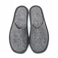 Kapcie męskie - Filcowe Kapcie Męskie Szare Pełne Klapki Domowe 41 - miniaturka - grafika 1