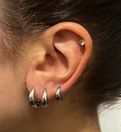 Kolczyki - Kolczyki 6 szt. - trzy rozmiary srebrne komplet - koła wodoodporne - set kółek - miniaturka - grafika 1