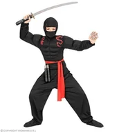 Stroje karnawałowe - WIDMANN Ninja kostium dla chłopców, 128, czarny - miniaturka - grafika 1