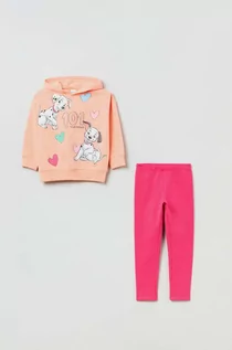 Dresy i komplety dla dziewczynek - OVS dres dziecięcy kolor różowy - grafika 1