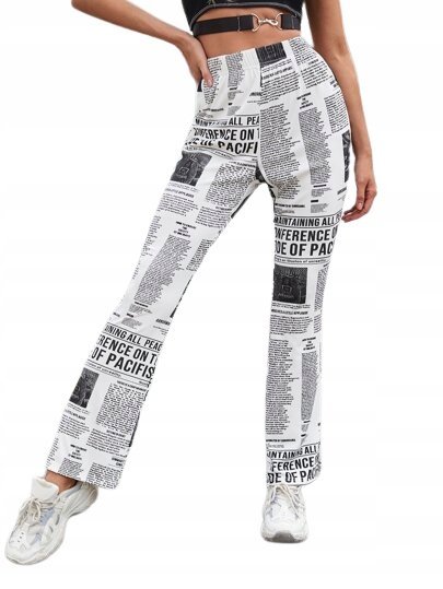 SHEIN SPODNIE DAMSKIE PROSTE CASUAL BIAŁE 36 V3V