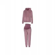 Dresy damskie - dres damski welur różowy ciążowy XL - miniaturka - grafika 1
