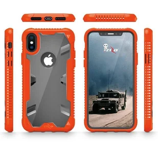 Zizo Proton Case Pancerne etui iPhone X ze szkłem 9H na ekran (Orange/Trans Clear) - Etui i futerały do telefonów - miniaturka - grafika 9