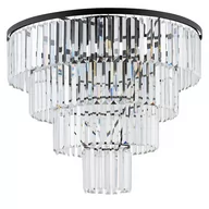 Lampy sufitowe - Nowodvorski Luksusowy plafon kryształowy CRISTAL BLACK L 12x E14 40W czarny 7630 - miniaturka - grafika 1