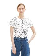 Koszulki i topy damskie - TOM TAILOR Damska koszulka ze wzorem, 32647 - wzór Offwhite Dot, XL - miniaturka - grafika 1