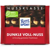 Słodkie kremy i masła - RITTER SPORT Voll-nuss ciemna czekolada z orzechami 100g - miniaturka - grafika 1