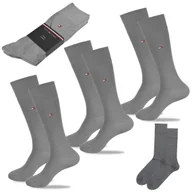 Skarpetki męskie - TOMMY HILFIGER Skarpety Męskie Długie Bawełna 3 Pary SZARE 39/42 - miniaturka - grafika 1