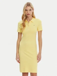Tommy Hilfiger Sukienka codzienna WW0WW43228 Żółty Slim Fit - Sukienki - miniaturka - grafika 1