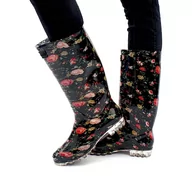 Kalosze damskie - Kalosze Damskie W Kwiaty Lakierowane Wysokie Captain Mike R.38 - miniaturka - grafika 1