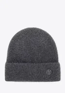 Czapki damskie - Damska czapka zimowa z miękkiej dzianiny szara - miniaturka - grafika 1
