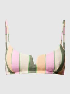 Top bikini ze wzorem w blokowe pasy model ‘VISTA’ - Stroje kąpielowe - miniaturka - grafika 1