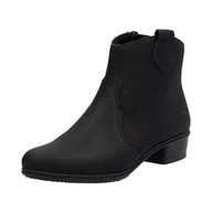 Botki damskie - Rieker Damskie sztyblety Y0762, czarne, rozmiar 39 EU, czarny, 39 EU - miniaturka - grafika 1