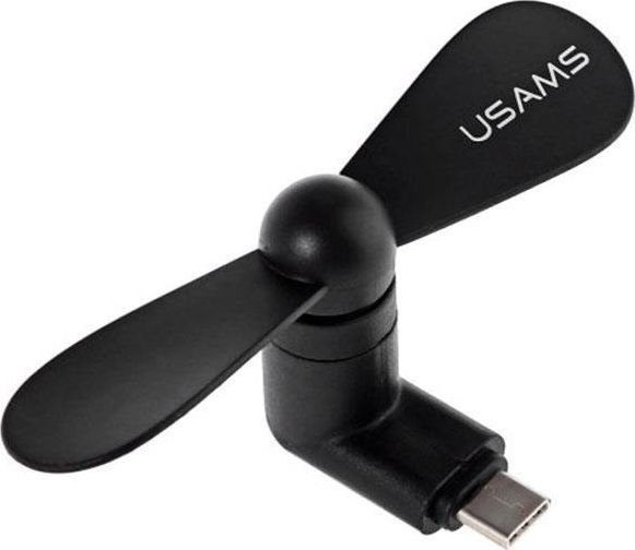 Wentylator USB Usams USAMS Wiatraczek USB-C czarny/black TCMF01 US-ZB010