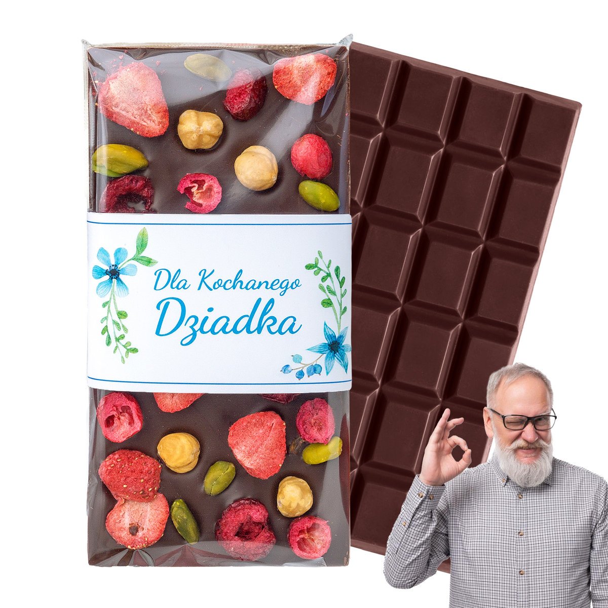 Czekolada z okazji Dnia Dziadka 'Dla Kochanego Dziadka' - czekolada deserowa