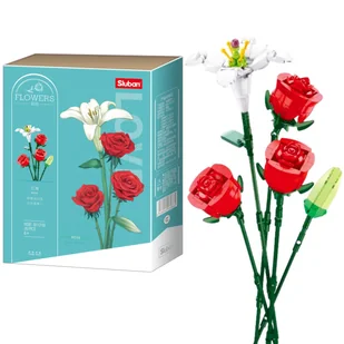 Klocki Sluban Kwiatki Róże Lilia Kwiaty Flowers 267 El. - Klocki - miniaturka - grafika 1