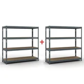 Szafy i regały magazynowe - Regał półkowy 1853 x 1800 x 600 mm, nośność 600 kg, 1+1 GRATIS - miniaturka - grafika 1