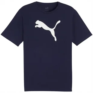 Koszulka Męska Puma Team Rise Logo Jersey Cotton Granatowa 658705 06 L - Koszulki męskie - miniaturka - grafika 1