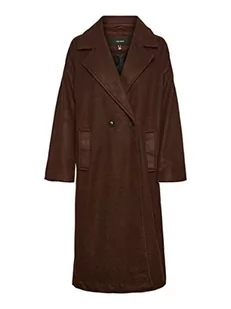 VERO MODA VMSPENCER LONG COAT NOOS płaszcz damski, Coffee Bean/Szczegóły: Solid, L - Płaszcze damskie - miniaturka - grafika 1