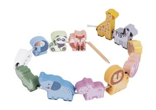 TOOKY TOY Drewniane Klocki do nawlekania ZOO - Klocki - miniaturka - grafika 2